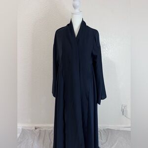 🫐Elegant Navy Blue Open Abaya – Flowing Maxi Cardigan